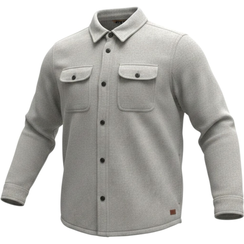 Jachs New York Mens XL Gray Herringbone Knit Button Front Shirt Jacket Shacket
